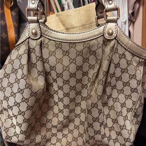 Gucci Beige Monogram Shoulder Bag